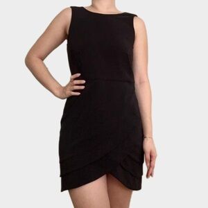 NBD Revolve Women’s Little Black Mini Dress Pleated Tiered Size S Casual Solid